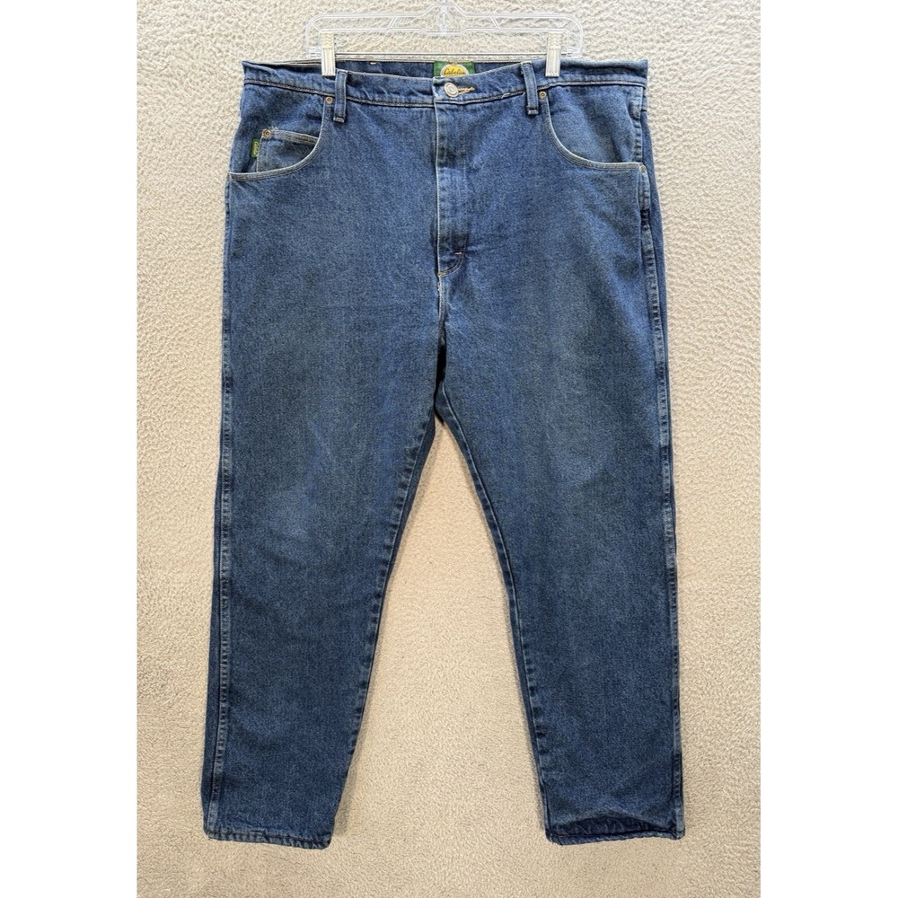 Cabelas Jeans Mens 40x32 Blue Roughneck Relaxed Fleece Lined Outdoors Workwear